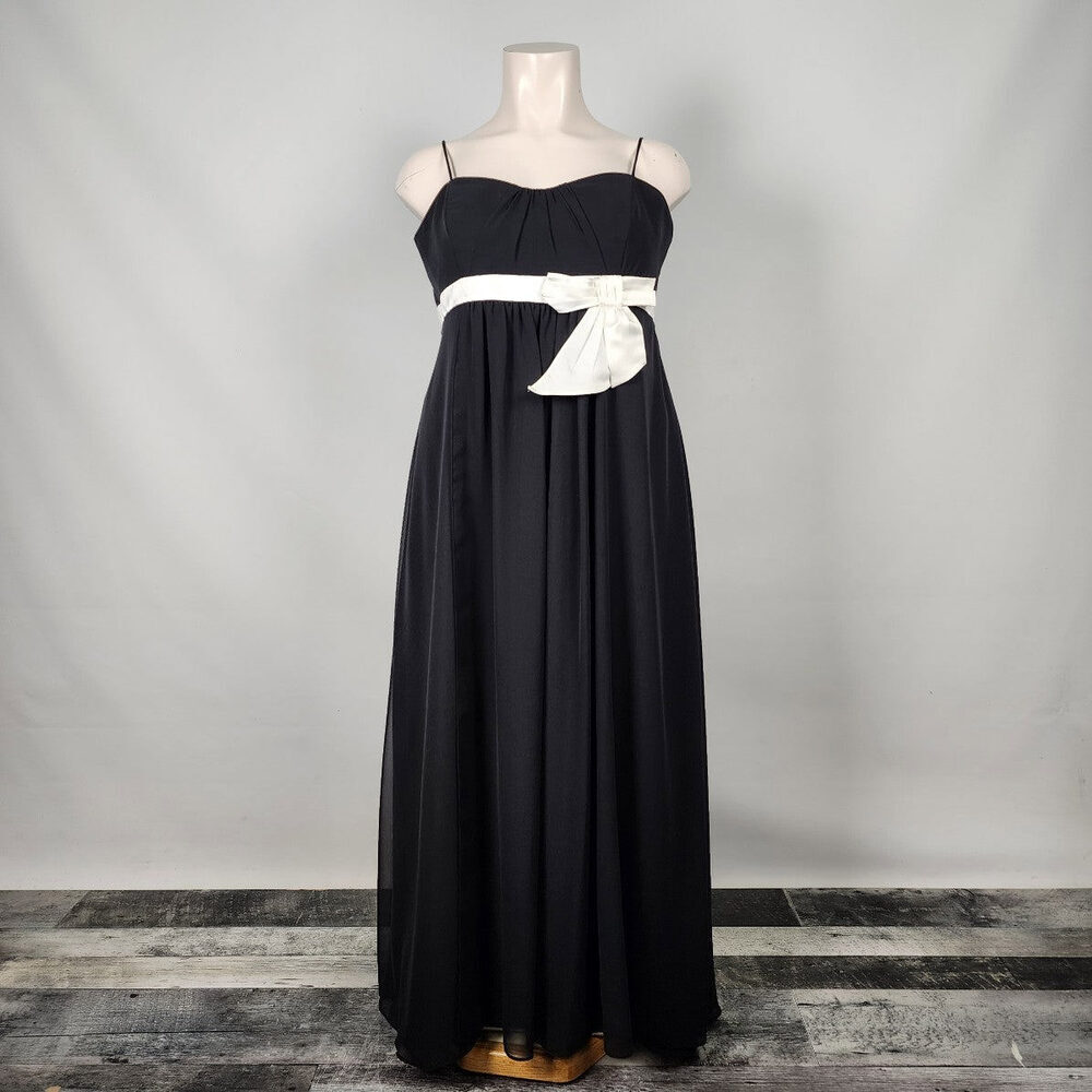 Alfred Angelo Black & White Ribbon Bridesmaid Event Dress Size 20